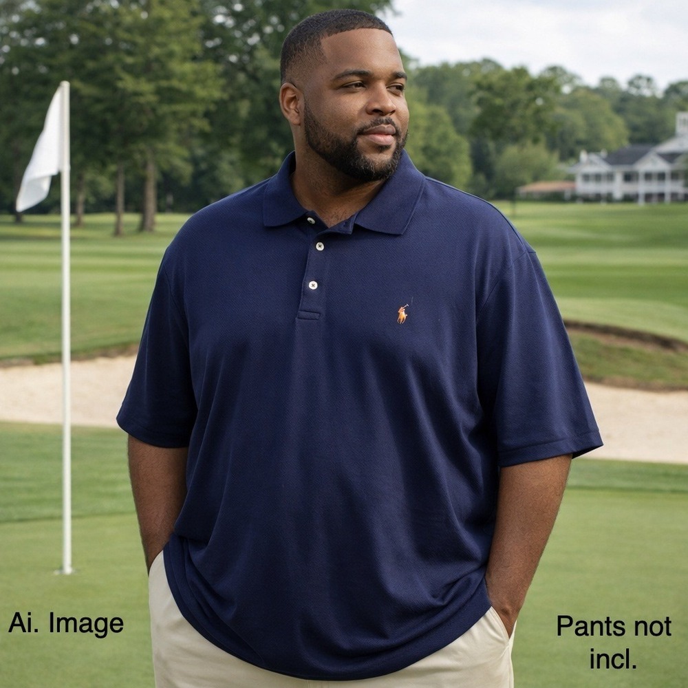 Polo Ralph Lauren Men 4XB Big Tall Navy Classic Flesh Preppy Normcore GolfPony